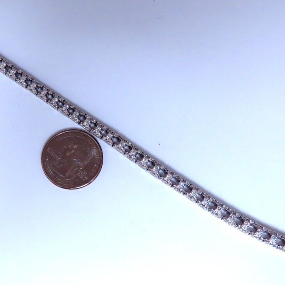 Tennis Bracelet 1.75ct Natural Round Diamonds 14kt Gold Three Row - Picture 4 of 5